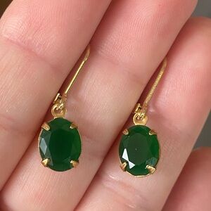 Deep emerald gemstone earrings